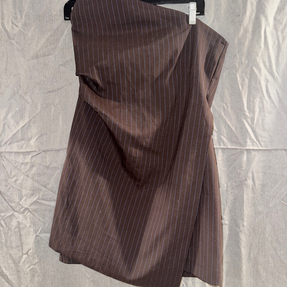 Zara Chocolate Pinstripe dress